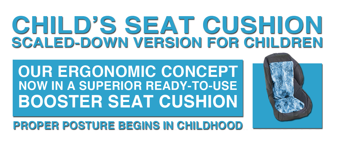 Portable Ready-to-use Contoured Childs' Booster Seat-Chair Enhancement using this Comfort Seat Cushion and Back Support